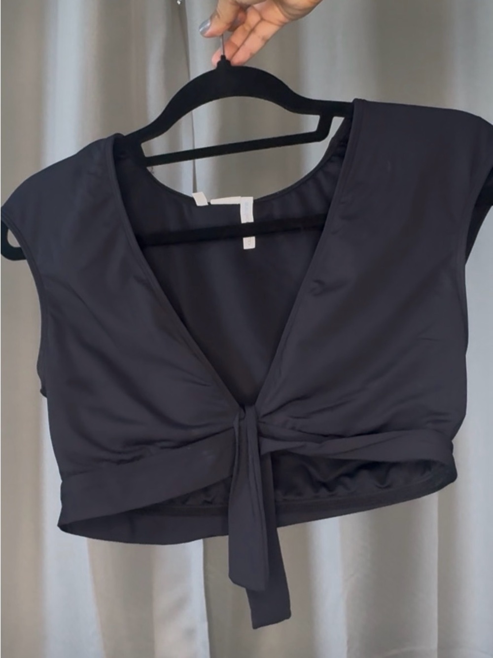NWT- Bleu Rod Beatte Swimsuit Black Tie-Front Top - Women